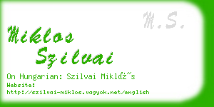 miklos szilvai business card